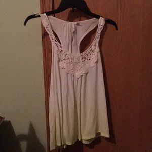 Lauren Conrad white tank bottom fade light yellow